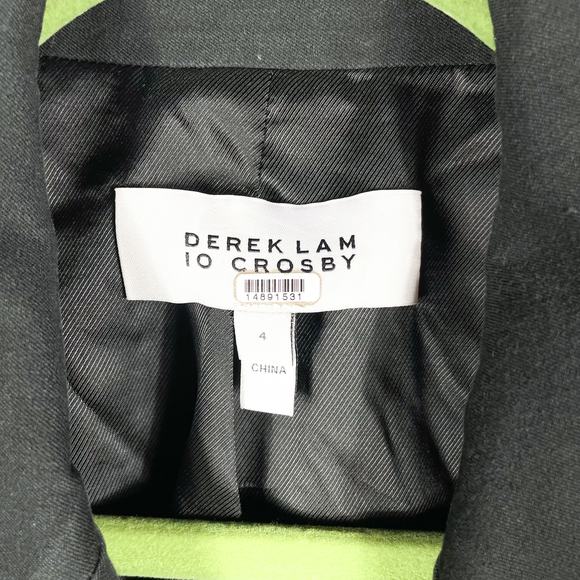 Derek Lam 10 Crosby Walter Blazer Black Gold Buttons Double Breasted Sz 4 - Picture 10 of 14